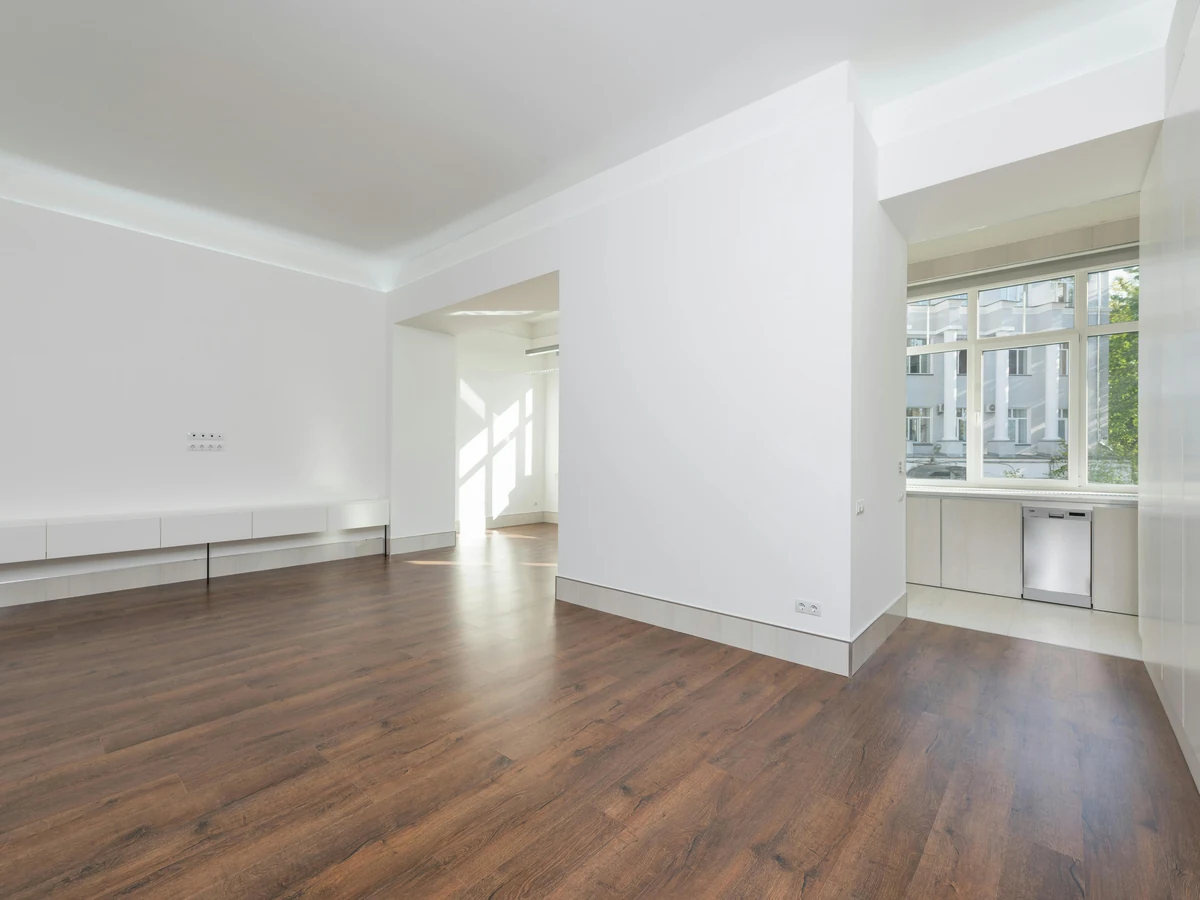 Empty white living room interior painting in Bath by Bath Decorators