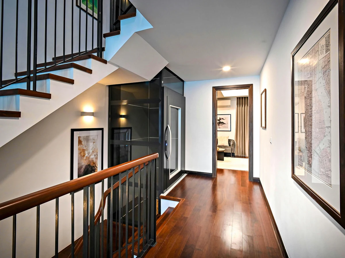 Modern floating staircase painting project in Bath by Bath Decorators